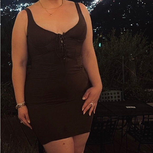 House of CB | Dresses | House Of Cb Brown Corset Dress | Poshmark